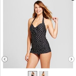 Merona 1 piece bathing suit (polka dot )